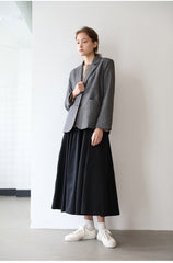 Elegant A-Line Mid-Length Skirt in Lightweight Linen Fabric for Everyday Chic Style