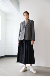 Elegant A-Line Mid-Length Skirt in Lightweight Linen Fabric for Everyday Chic Style