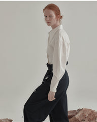 High-Waisted Linen Pants with Belted Waist and Wide-Leg Silhouette for Effortless Style