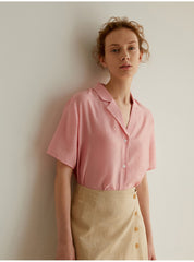 A-Line High-Waist Midi Skirt In Breathable Pure Linen With Front Slit And Button Detail