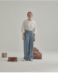 High-Waisted Linen Pants With Wide-Leg Silhouette And Belted Waistband For Effortless Style