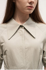 Women's Linen Collared Shirt Dress – Short Sleeve Belted Midi Dress with A-Line Silhouette