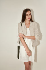 High-Rise Pleated Linen Shorts for Women with Belted Waist and Tailored Summer Fit