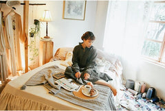 Vestido largo con volantes de lino y algodón Sofia