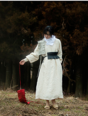 Bufanda plisada de lino y algodón