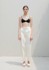 High-Waisted Wide-Leg Linen Pants with Tailored Fit and Elastic Back Waistband