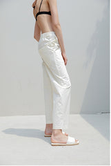 High-Waisted Wide-Leg Linen Pants with Tailored Fit and Elastic Back Waistband