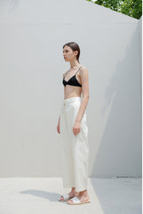 High-Waisted Wide-Leg Linen Pants with Tailored Fit and Elastic Back Waistband