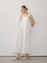 Sleeveless Linen Maxi Dress with Adjustable Straps and Flowy A-Line Silhouette
