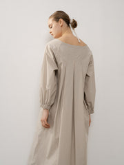 Elegant Sleeveless Linen Maxi Dress with Gathered Back and Flowy A-Line Silhouette