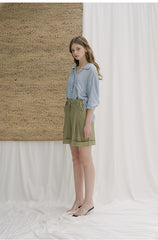Striped Linen Shirt With Notched Collar And Button Front For A Polished Relaxed Silhouette