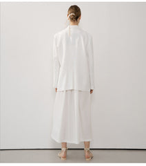 Tailored Longline Linen Blazer with Classic Notch Lapel and Button Cuffs for Women