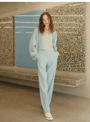 Linen Blazer Asymmetric Button-Front Linen Coat With Tailored Silhouette