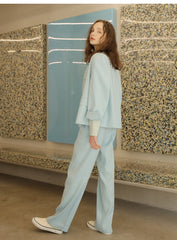 Linen Blazer Asymmetric Button-Front Linen Coat With Tailored Silhouette