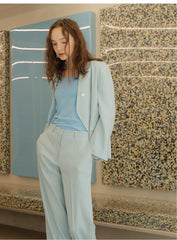 Linen Blazer Asymmetric Button-Front Linen Coat With Tailored Silhouette