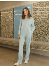 Linen Blazer Asymmetric Button-Front Linen Coat With Tailored Silhouette