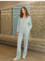 Linen Blazer Asymmetric Button-Front Linen Coat With Tailored Silhouette