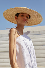 Asymmetrical Linen Blouse with Adjustable Shoulder Ties and Lightweight Relaxed Fit