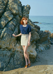 A-line Linen Skirt with Belt Detail – Premium Linen Fabric for Women