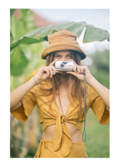 Knot-Front Linen Blouse with Wide Sleeves and Deep V-Neckline