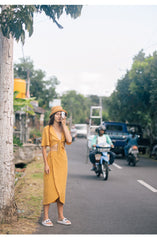 Wrap-Style Linen Skirt with High Waist Tie and Asymmetric Hemline