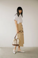 Elegant Linen Short Sleeve Blouse with Ruffled Collar and Tailored Fit for Women