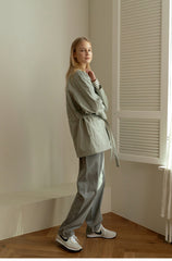 High-Waisted Straight-Leg Linen Pants with Tailored Fit and Comfortable Breathable Fabric