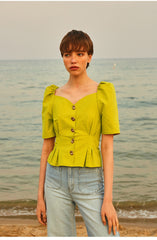 Double-Breasted Linen Trench Coat with Belted Waist and Oversized Lapel Collar