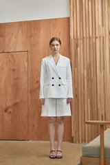 Tailored High-Waisted Linen Shorts for Women with Pleated Front and Relaxed Fit