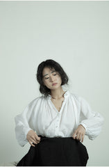 Falda larga cruzada de lino y algodón Patricia