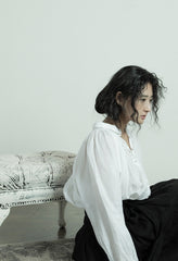 Falda larga cruzada de lino y algodón Patricia