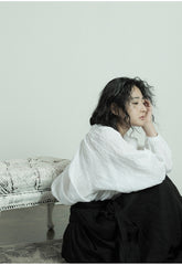 Falda larga cruzada de lino y algodón Patricia