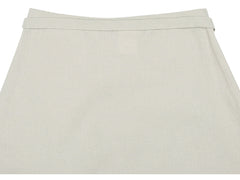 A-line Midi Skirt with Wrap Tie Detail in Premium Linen Fabric