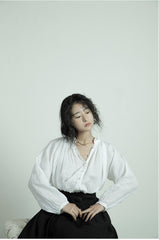 Falda larga cruzada de lino y algodón Patricia