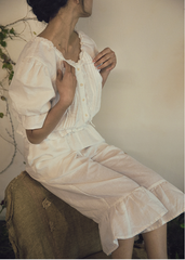 Nina Linen Cotton Puff Sleeves Blouse