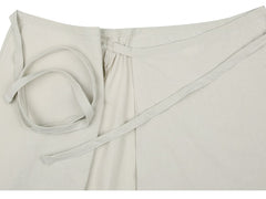 A-line Midi Skirt with Wrap Tie Detail in Premium Linen Fabric