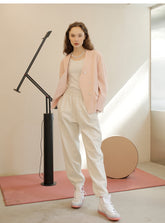 High-Waisted Relaxed Fit Linen Pants With Elastic Waistband