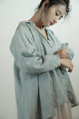 Camisa de manga larga Patricia de lino y algodón