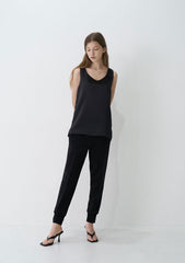 Elegant Linen Square Neck Puff Sleeve Blouse with Button Back Detail for Women