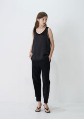 Tapered Linen Jogger Pants with Elastic Cuffed Hem and Relaxed Fit for Modern Styling