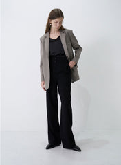 High-Waisted Wide-Leg Linen Pants with Tailored Pleats and Elegant Flowing Drape