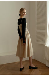 Sleeveless Women’s Linen Midi Dress with Adjustable Straps and Button-Front Detailing