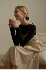 Sleeveless Women’s Linen Midi Dress with Adjustable Straps and Button-Front Detailing