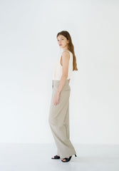 Sleeveless Linen V-Neck Top with Relaxed Drape and Clean Finish for Effortless Chic