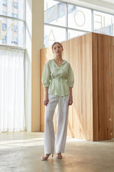 High-Rise Wide-Leg Linen Pants With Relaxed Fit And Breathable Lightweight Fabric For Summer Wear