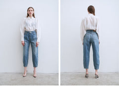 Linen Button-Down Shirt with Structured Collar and Relaxed Fit Silhouette