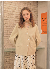Asymmetric Button-Front Linen Coat With Tailored Silhouette