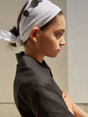 Button-Down Linen Midi Dress with Belted Waist, Short Sleeves and Structured Shirt Collar