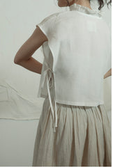 Chaleco vintage de lino y algodón Marina