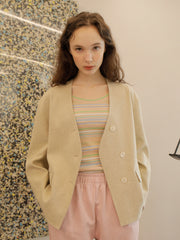 Asymmetric Button-Front Linen Coat With Tailored Silhouette